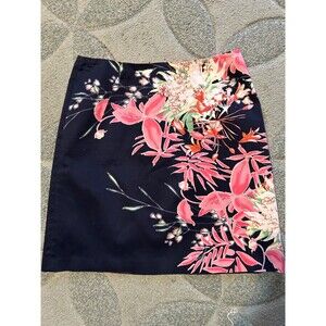 TAHARI Tropical Floral Fully Lined Midi Skirt—Size 4–